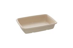 Bagasse Bakke Firkantet pfas-fri 950 ml - 75 stk/pk