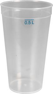 Flergangs Drikkeglas Ø8.7 x 15 cm 50 cl, klar PP - 12 stk/pk