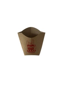 Craft Pommes frites holder 80 x 30 x 140 mm Greaseproof Brun - 1000 stk/krt - UDEN AFGIFTER OG GEBYR