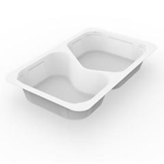 Duni Bakke 2-rum 1/4 GN 630/500 ml PP Hvid - 225 stk/krt