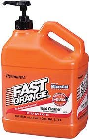 Fast Orange håndrens i praktisk dunk m/pumpe