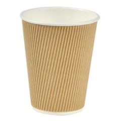 Pap Kaffebæger Ripple Wall Natur 300 ml/12 oz - 25 stk/pk