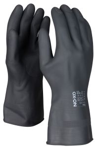 THOR Heavy Duty Latexhandske med indvendig velourisering Sort str. M - 1 par