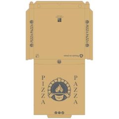 Pizzaæske Pizza Pazza 32 x 32 x 3 cm Brun - 100 stk/krt