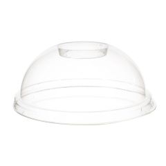 PLA Låg Kuppel m. hul Bionedbrydelig Klar - 100 stk/ps