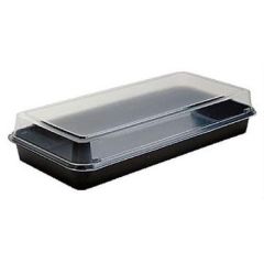 Plastbakke Lunchbox 1-rum PS Sort/Klar - 160 stk/krt