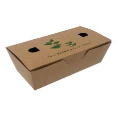 Pap Pølseæske m. låg Brun FSC 138 x 67 x 43 mm - 125 stk/pk