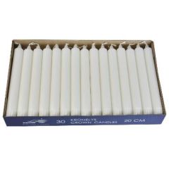 Kronelys Ø22 x 200 mm 7 timer Hvid - 24 stk/pk