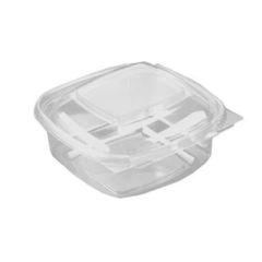 Plastbakke SquarePac 375 ml Hængslet låg APET Klar - 6 pk x 100 stk/krt