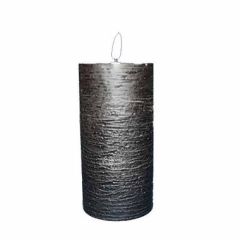 LED Bloklys 7.5 x 15 cm m/3D flamme Sort - 24 stk/krt