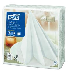 Tork Linstyle Middagsserviet 39 x 39 cm Hvid - 14 pk x 50 stk/krt