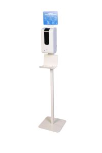 Stander incl. berøringsfri dispenser, hvid - 1 stk