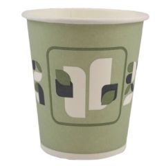 Pap Kaffebæger Svanemrk. Grønt mønster 250 ml/8 oz - 80 stk/ps