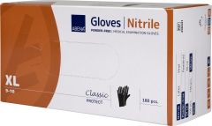 Nitril Engangshandske Classic str. XL u/pudder Sort - 180 stk/pk