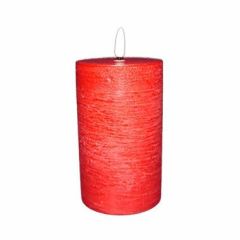 LED Bloklys 7.5 x 12 cm m/3D flamme Rød - 24 stk/krt