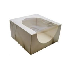 Kageæske m/hængslet låg PLA 190x190x100 mm - 100 stk/krt