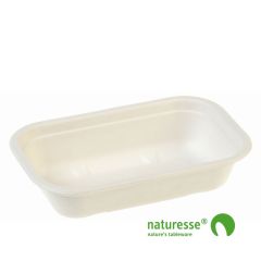Sukkerrørsfiber Bakke rektangulær Bio Coated 205 x 130 x 45 mm 500 ml -125 stk/pk