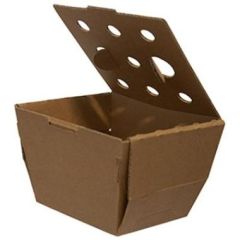 Pommes frites æske m/hængslet låg Brun 93 x 83 x 87 mm - 200 stk/krt