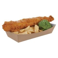 Karton Pommes Frites Bakke XL Brun/Hvid - 250 stk/krt