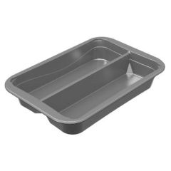 Plastbakke 2-rum CPET Sort 294 x 193 x 45 mm - 216 stk/pk