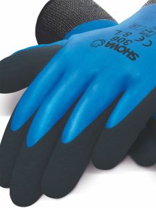 Showa 306 Handske Dual latex blå Str. 9 - 1 par