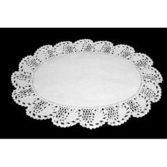 Kagepapir 27x36 cm oval udstanset hvid - 500 stk/krt