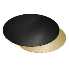 Kagepap Ø240 mm 1100 gr Sort/Guld - 100 stk/krt