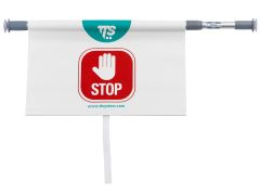 TTS Dørskilt "Stop" på telestang, justerbar - 1 stk./krt