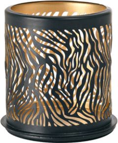Safari Zebra lysestage 75 x Ø 75 mm Sort - 8 stk/krt