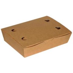 Pap Pølseæske m/låg Stor 200 x 140 x 50 mm Brun - 2 ps x 85 stk/krt