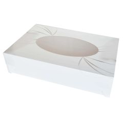 Pap Cateringæske m. rude S-Line Hvid - 25 stk/krt