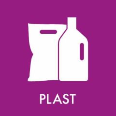 Piktogram til affaldssortering 12 x 12 cm, plast - 1 stk