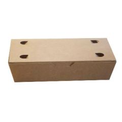 Pap Pølseæske m/låg Mellem Brun 200 x 100 x 50 mm - 100 stk/pk