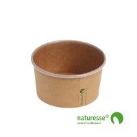Kraft/PLA Isbæger m. naturesse logo 240 ml Brun - 50 stk/pk