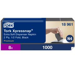 Tork N4 Xpressnap Serviet 2 lag Sort - 8 pk x 5 x 200 stk/krt