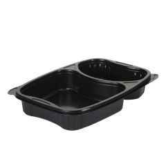 Bakke Bistro 2-rum 910 ml 254 x 174 x 42 mm PP Sort - 6 pk x 50 stk/krt