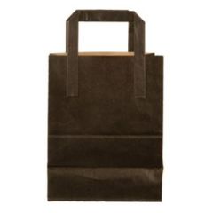 Bærepose 6 L 180x105x230 mm 70 gr med Hank Papir Sort -1 pk