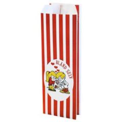 Konfektpose 100/60x275 mm 40 gr Rød/Hvid - 500 stk/krt