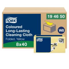 Tork W8 Allround Rengøringsklud Gul - 40 stk/pk