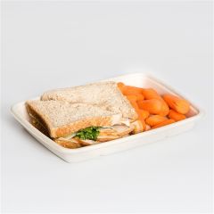 Sukkerrørsfiber Bakke Firkantet 600 ml 75 stk/pk
