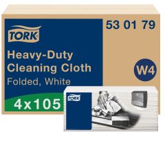 Tork W4 Aftørringsklud Kraftig Hvid - 105 stk/pk