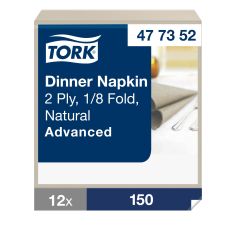 Tork Middagsserviet 39 x 39 cm 2-lag Natur - 150 stk/pk