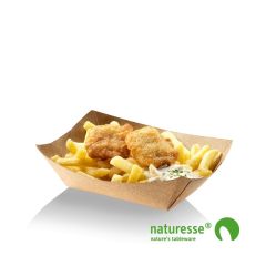 Pommes Frites Bakke nr. 5 Karton/PLA 137 x 86 x 52 mm - 250 stk/pk