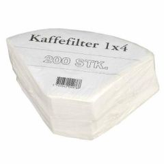 Kaffefilter 1x4 Hvid 200 stk/pk (12 pk x 200 stk/krt)