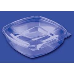 Plastbakke SquarePac 1000 ml Hængslet låg APET Klar - 4 x 75 stk/krt