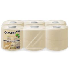 Toiletpapir Natural Jumbo 2-lag 180 m Genbrugsfibre - 12 rl/krt