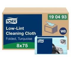 Tork W8 Aftørringsklud Sensitiv Turkis - 75 stk/pk
