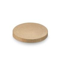 Kraft/PLA Låg til isbæger Rund Ø105 mm Brun - 25 stk/pk