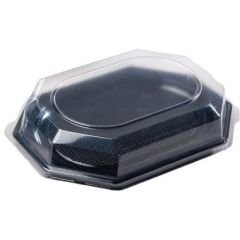 Plastlåg Højt 8-kant 360 x 260 x 65 mm PET Klar - 10 stk/ps