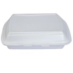 Termobakke 3-rum Hængslet låg Hvid - 125 stk/pk